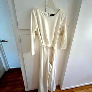 DKNY White long sleeve jumpsuit